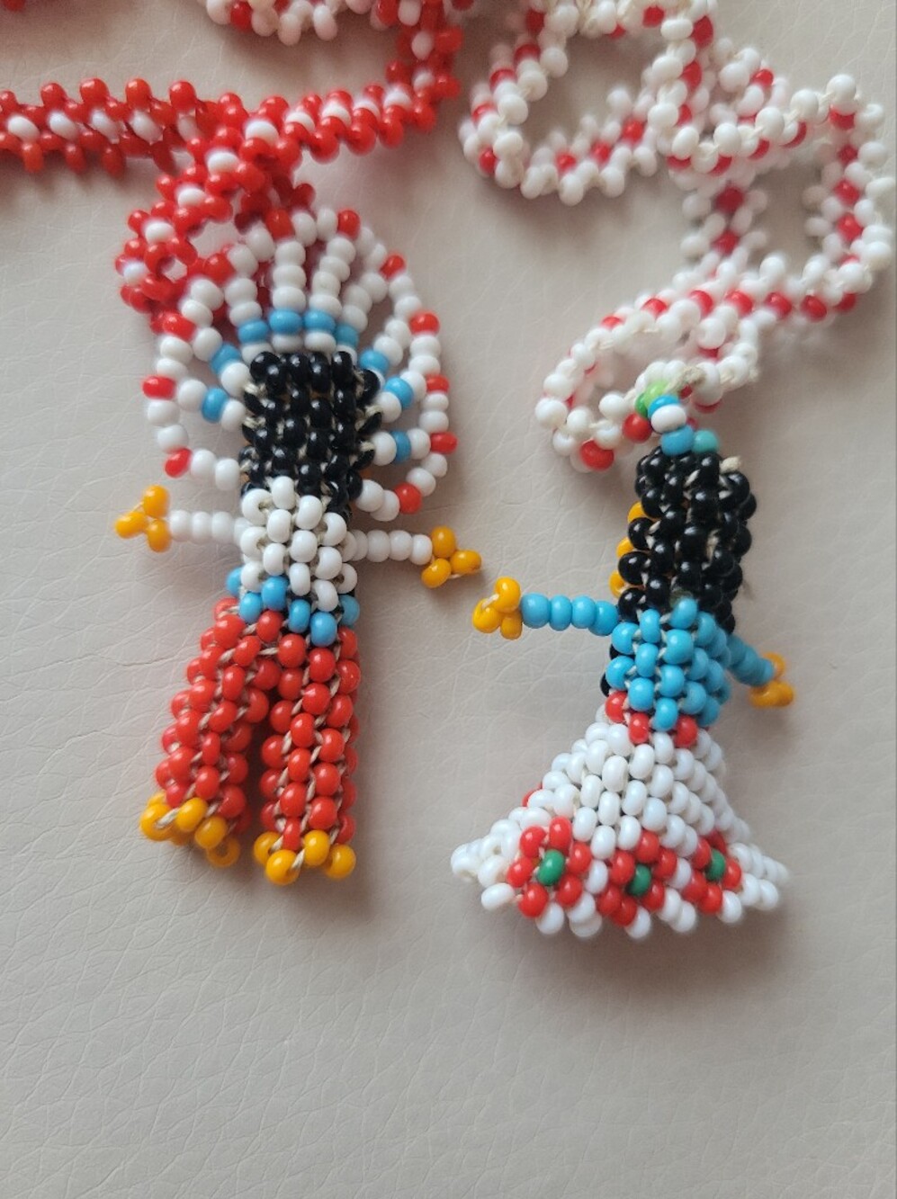 Vintage Beaded Native American Doll Necklaces Man & Woman Southwestern Unisex - Picture 5 of 10